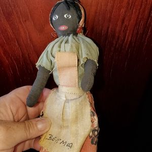 Vintage Bermuda handmade black cloth doll